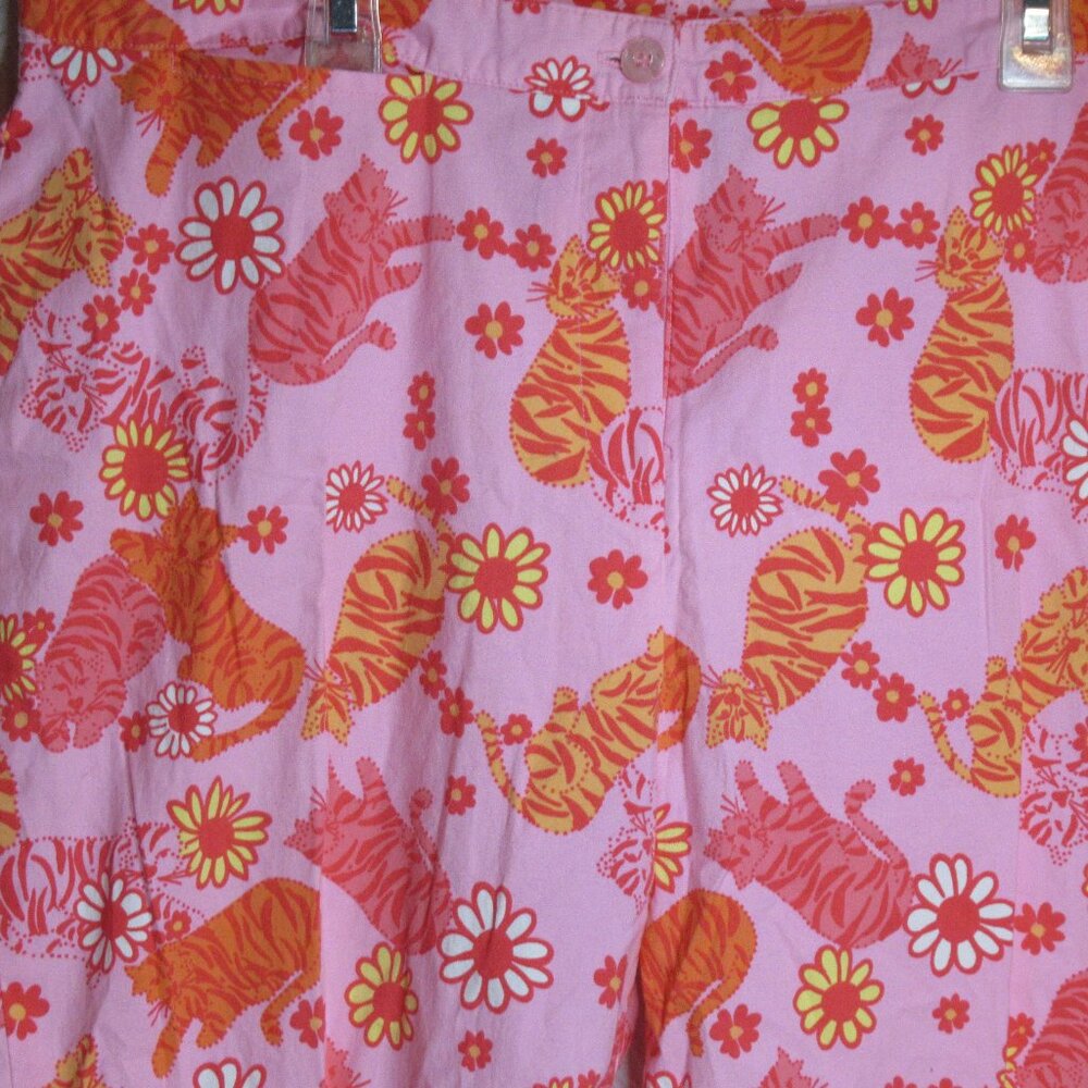 Vintage 90s Lily Pulitzer Tango Tiger Floral Capris
